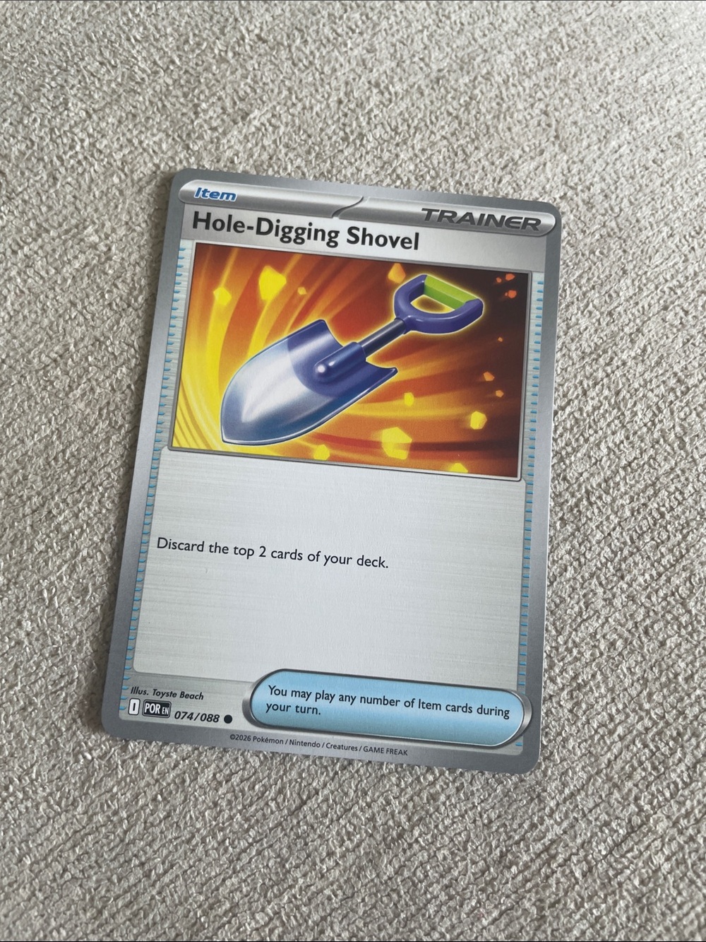 Pokémon Trainer Item Card - Hole-Digging Shovel